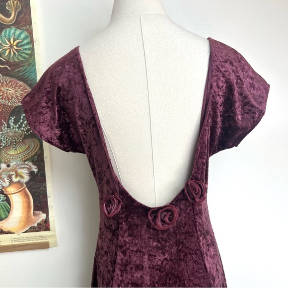 90s All That Jazz Whimsigoth Purple Crushed Velvet Dress - Picture 8 of 10
